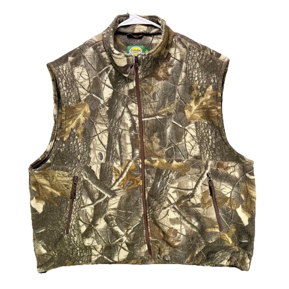 Cabela's Vest Mens XL Camo Fleece Outdoors Hunting Full Zip Pockets - Picture 1 of 11